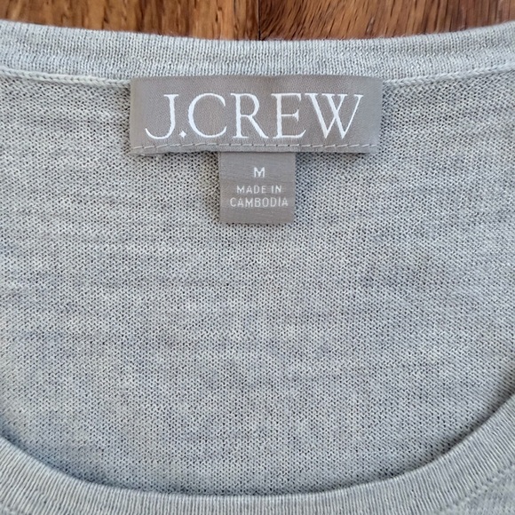 NWOT J. Crew Halle 100% Merino Wool Sweater in Heather Grey, Size Medium - Picture 4 of 6